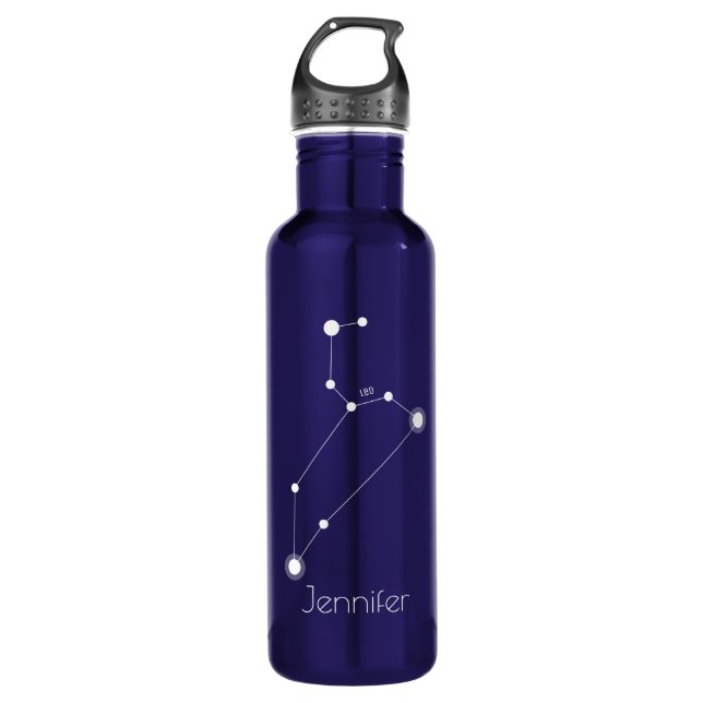 Botella De Agua Constelación personalizada de Leo Zodiac (Anverso)