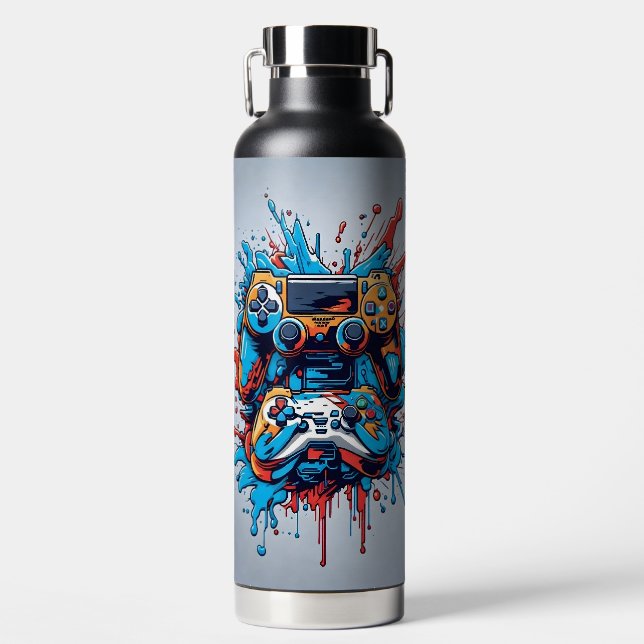 Botella De Agua Controladoras de juegos con pinta de detalles (Delantero)