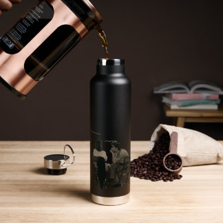 Botella De Agua Conversaciones Profundas Café Negro (Arte Minimali