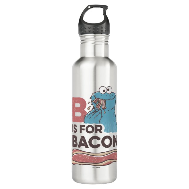Botella De Agua Cookie Monster | B es para Bacon (Anverso)