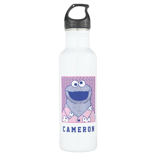 Botella De Agua Cookie Monster | Camiseta de cookie desplegable (Anverso)