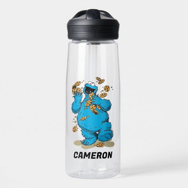 Botella De Agua Cookie Monster Crazy Cookies | Añadir su nombre (Delante)