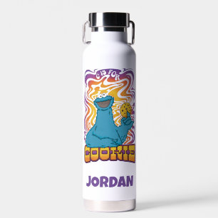 Botella De Agua Cookie Monster   Psicodélico   Añadir su nombre