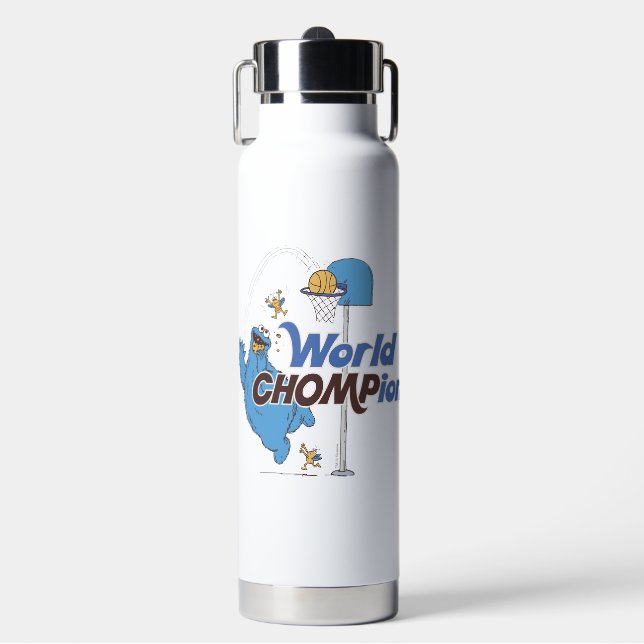 Botella De Agua Cookie Monster | Tiro de aros de básquetbol (Frente)