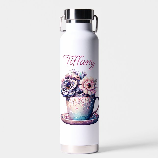 Botella De Agua Copa de Bonito de Flores (Delantero)