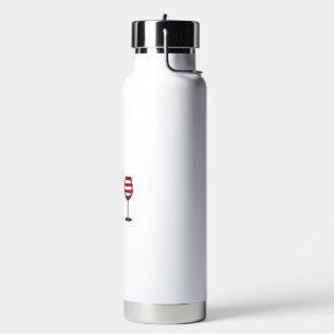 Botella De Agua Copas de vino patrióticas diseño de camiseta vecto