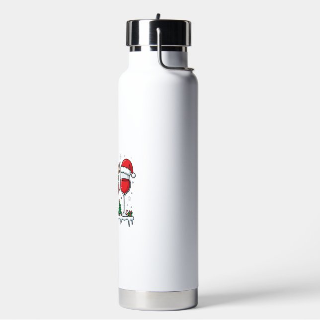 Botella De Agua Copas de vino tinto de Navidad Vector de vacacione (Izquierda)