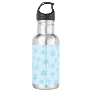 Botella De Agua Copo de nieve, azul hielo, copos de nieve helados,
