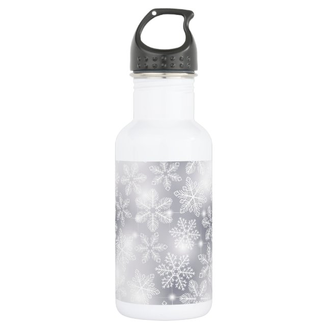 Botella De Agua Copos de nieve y luces (Anverso)