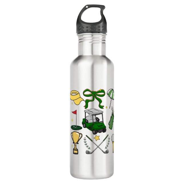 Botella De Agua Coquette de Golf Preppy (Anverso)