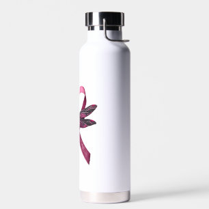 Botella De Agua Cora Cáncer de Mama Corazón Libélulas Conciencia M