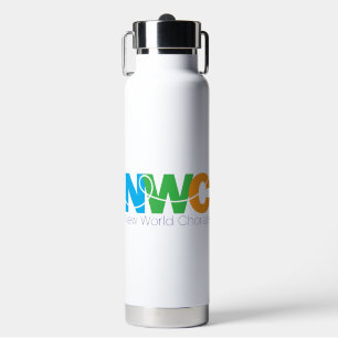 Botella de agua corale de New World con paja