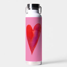 Botella De Agua Corazón acuático minimalista