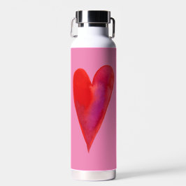 Botella De Agua Corazón acuático minimalista
