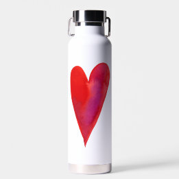 Botella De Agua Corazón acuático minimalista