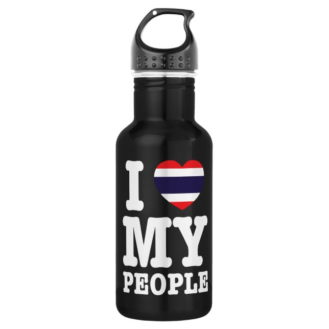 Botella De Agua Corazón (amor) Mi gente tailandesa (Anverso)