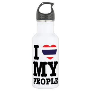 Botella De Agua Corazón (amor) Mi gente tailandesa