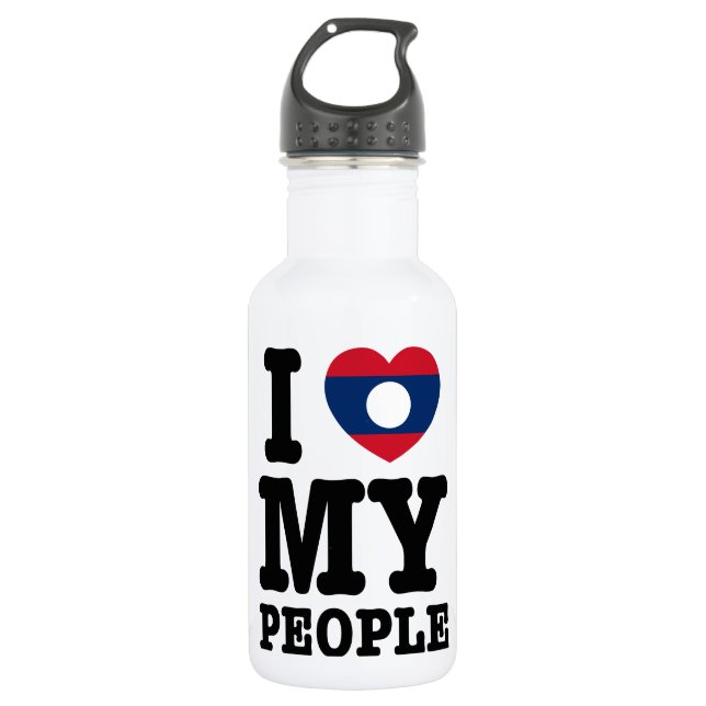 Botella De Agua Corazón (amor) Mi pueblo lao (Anverso)