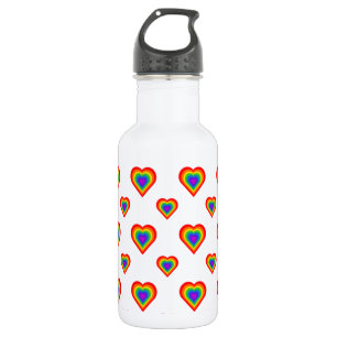 Botella De Agua Corazón arcoiris