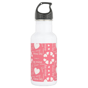 Botella De Agua Corazón de amor rosado sé mío