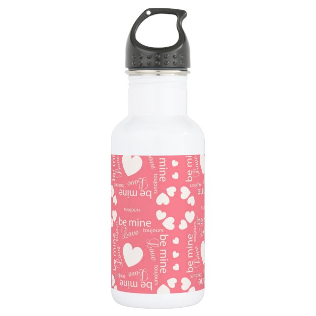 Botella De Agua Corazón de amor rosado sé mío (Anverso)
