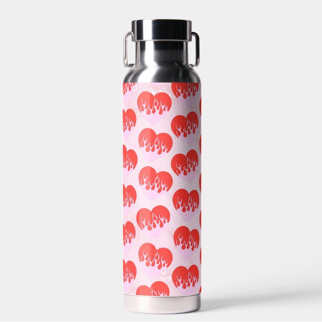 Botella De Agua Corazón de Fuego (Delantero)
