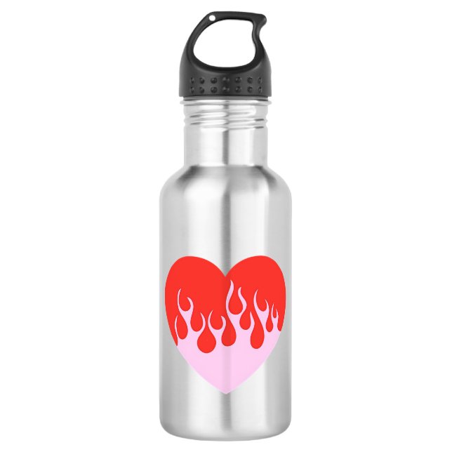 Botella De Agua Corazón de Fuego (Anverso)