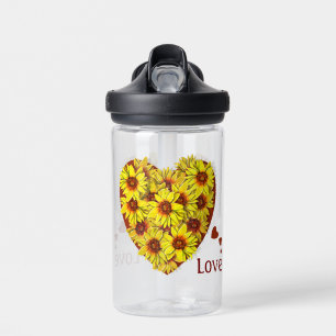 Botella de agua Corazón de Girasol