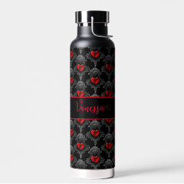 Botella De Agua Corazón de Gótico rojo personalizado