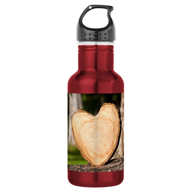 Botella De Agua corazón de madera (Anverso)