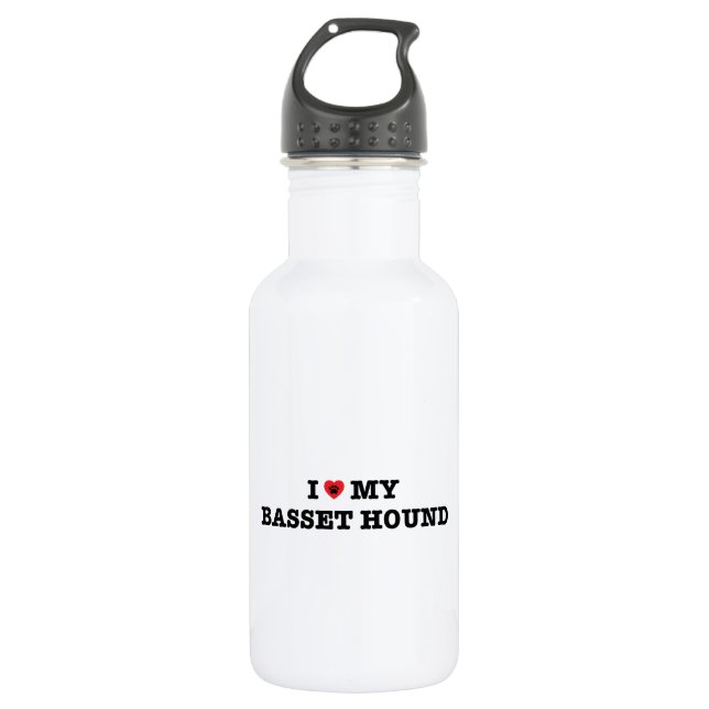 Botella De Agua Corazón de mi abejorro basset (Anverso)