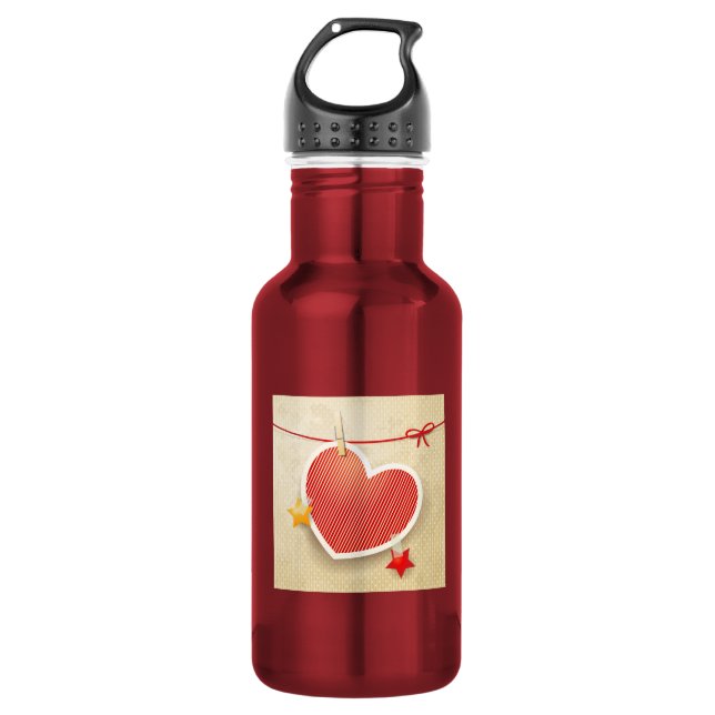 Botella De Agua Corazón de papel (Anverso)