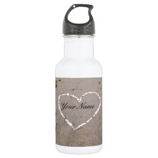 Botella De Agua Corazón de Shell de la playa personalizado con su