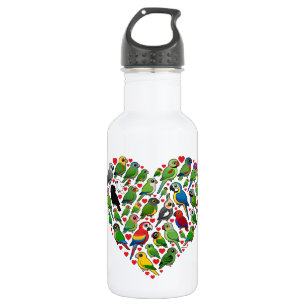 Botella De Agua Corazón del loro