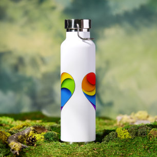 Botella De Agua Corazón en forma de SlipperyJoe de capas de arcoír