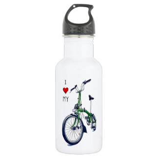 Botella De Agua Corazón I mi Brompton (verde)