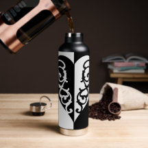 Corazón negro y blanco filigrí