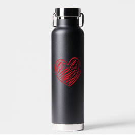 Botella De Agua Corazón rojo