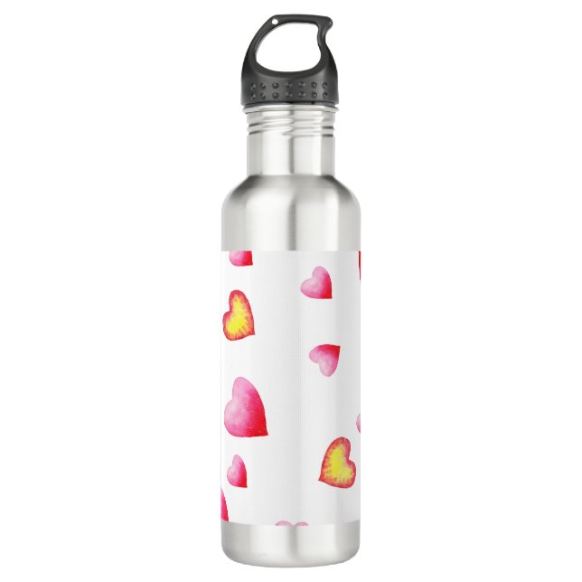 Botella De Agua Corazón rojo romántico (Anverso)