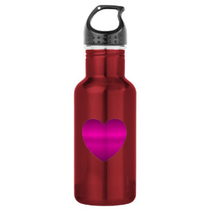Botella De Agua Corazón rosa brillante