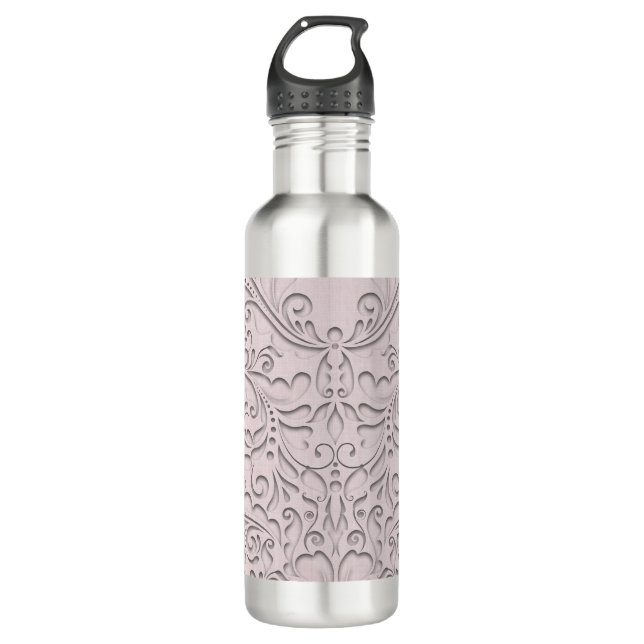 Botella De Agua Corazón rosa Chic (Anverso)