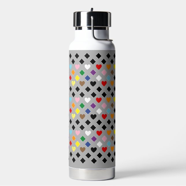 Botella De Agua Corazones Arcoíris (Izquierda)