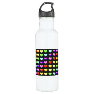 Botella De Agua Corazones arcoiris