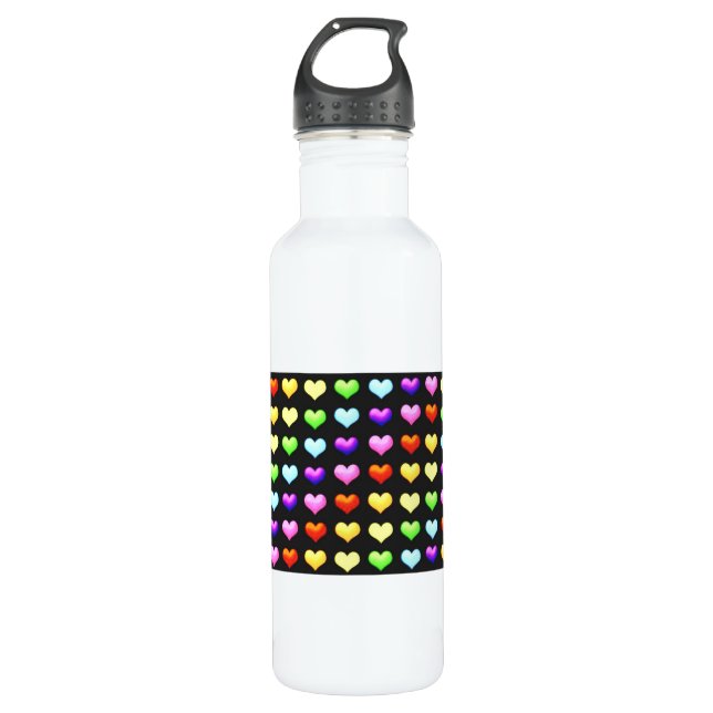 Botella De Agua Corazones arcoiris (Anverso)