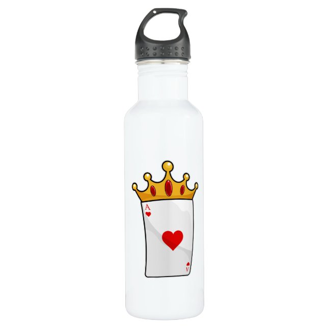 Botella De Agua Corazones con reina corona (Anverso)