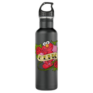 Botella De Agua Corazones Elmo De Plaza Sésamo Y Tatuaje De Rosas