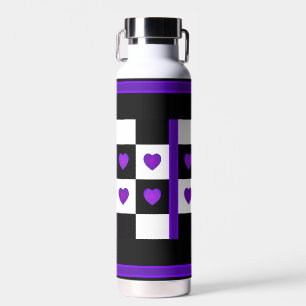 Botella De Agua Corazones Morados Late