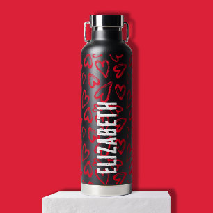 Botella De Agua Corazones rojos