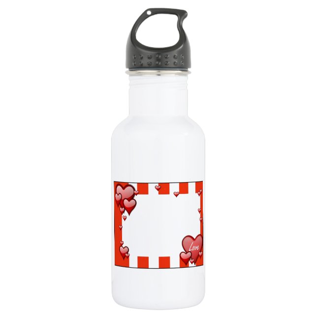 Botella De Agua Corazones rojos (Anverso)
