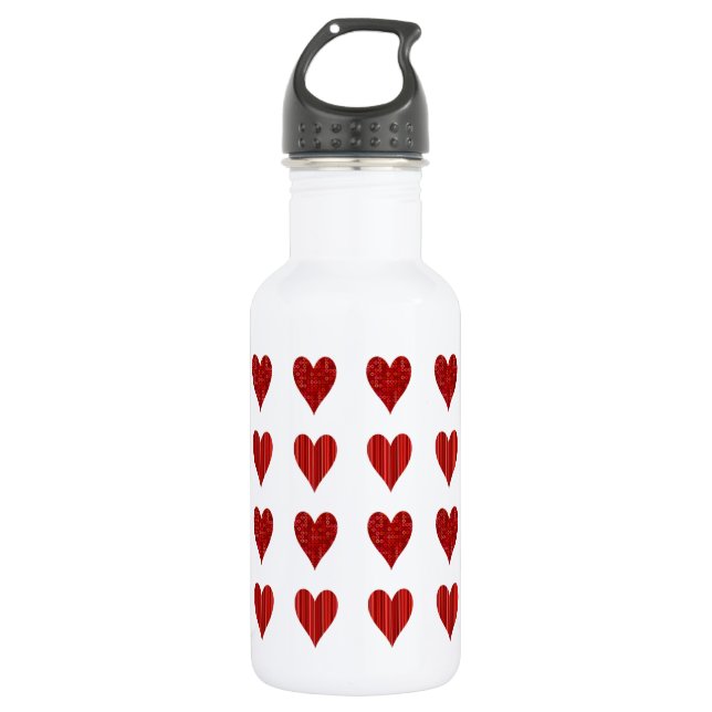 Botella De Agua Corazones rojos decorativos (Anverso)